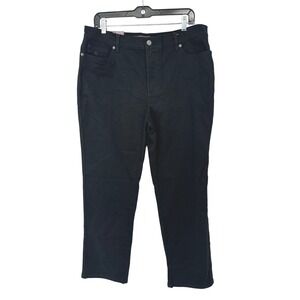 Gloria Vanderbilt Amanda Jeans Women 14 Short Black Tapered Classic Rise Denim
